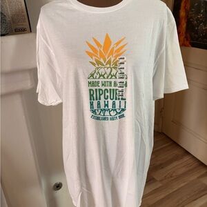 Rip Curl White Tee with Yellow and Green Pineapple Design Brand New Large.